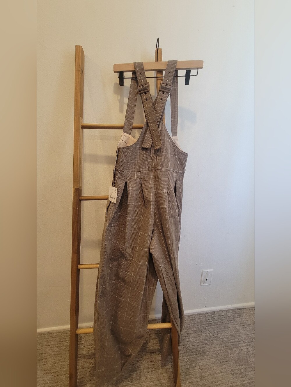 Walsh Plaid Chocolate Combo Women's Jumpsuit Overalls. - Picture 4 of 6